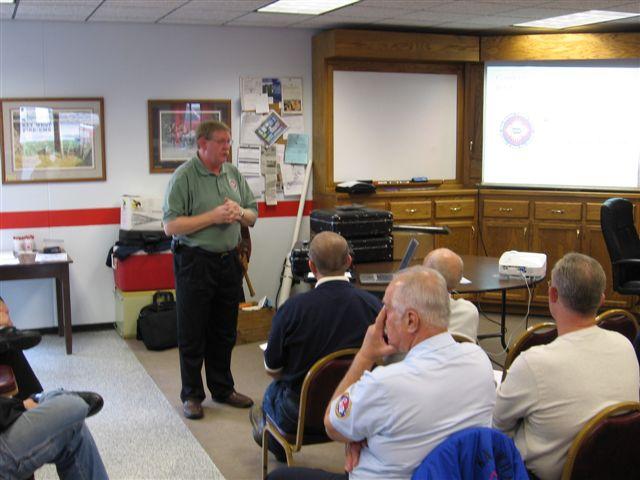 2007 Iowa Fire Chiefs Assn Fall Conference, Key West.  Key West Fire Station.  Randy Novak, FSTB Chief presenting information at the conference